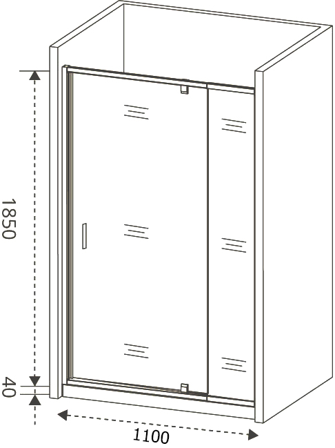 Душевая дверь в нишу Good Door Orion WTW-PD-110-G-CH
