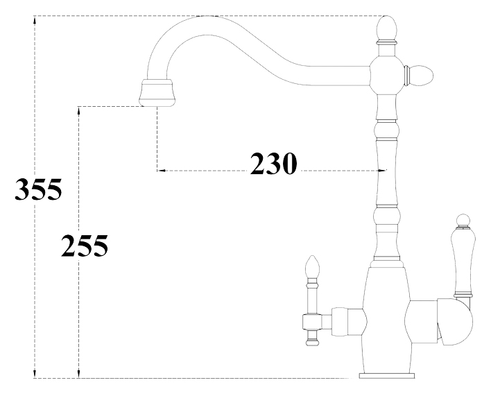 Смеситель Zorg Sanitary ZR 312 YF-50-BR для кухонной мойки
