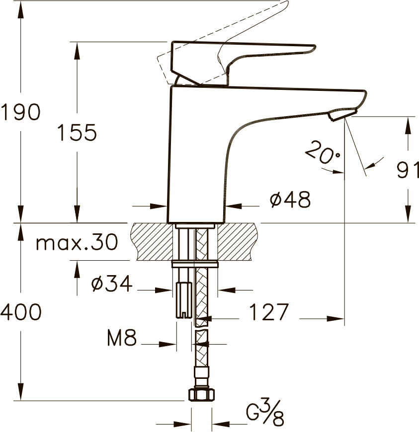 Смеситель VitrA X-Line A42321EXP для раковины