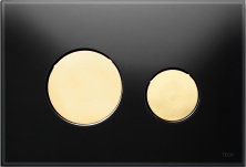 Кнопка смыва TECE Loop 9240658 черное стекло, кнопка золото