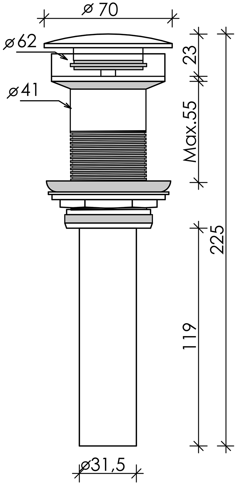 Донный клапан Ceramica Nova CN2000MDH