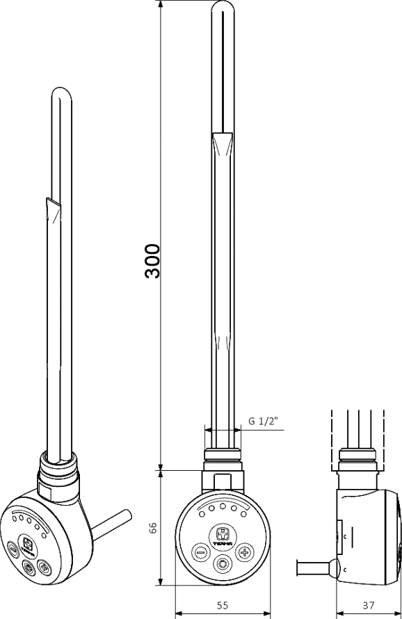 Нагревательный элемент Terma Мег 1.0 300W белый, с блоком управления