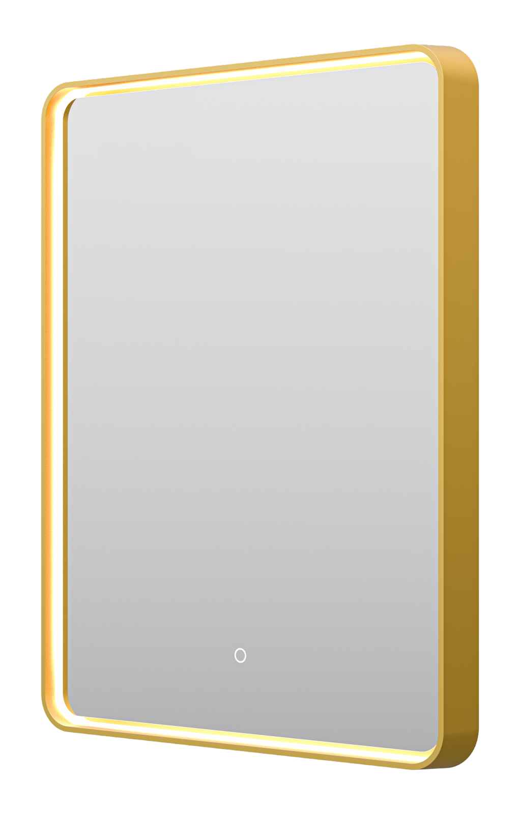 Зеркало Brevita Mercury 60 MER-Rett6-060/80-gold с подсветкой Золото матовое с сенсорным выключателем