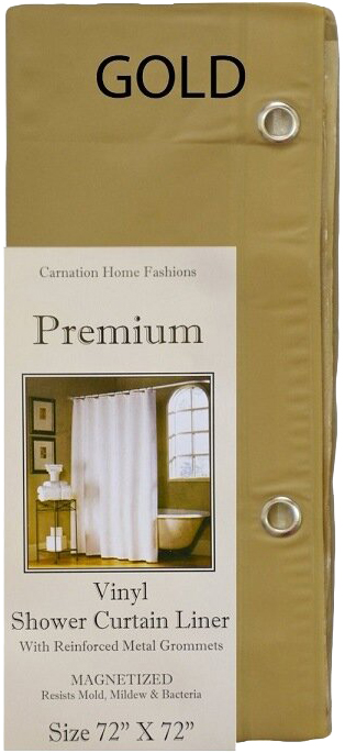 Штора для ванной Carnation Home Fashions Premium 4 Gauge Gold защитная