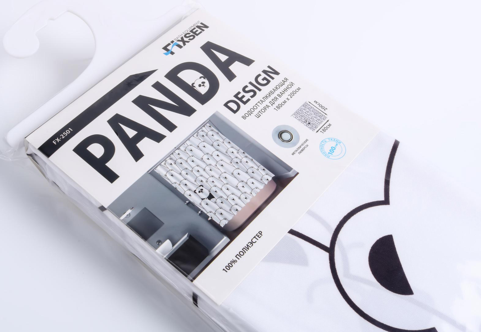 Штора для ванной Fixsen Panda FX-2501 без колец