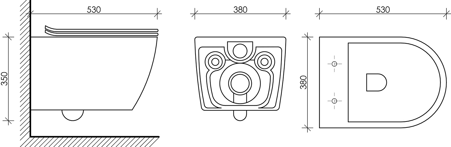 Унитаз подвесной Ceramica Nova Pearl Rimless CN8001