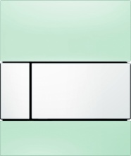 Кнопка смыва TECE Square Urinal 9242803 зеленое стекло, кнопка белая