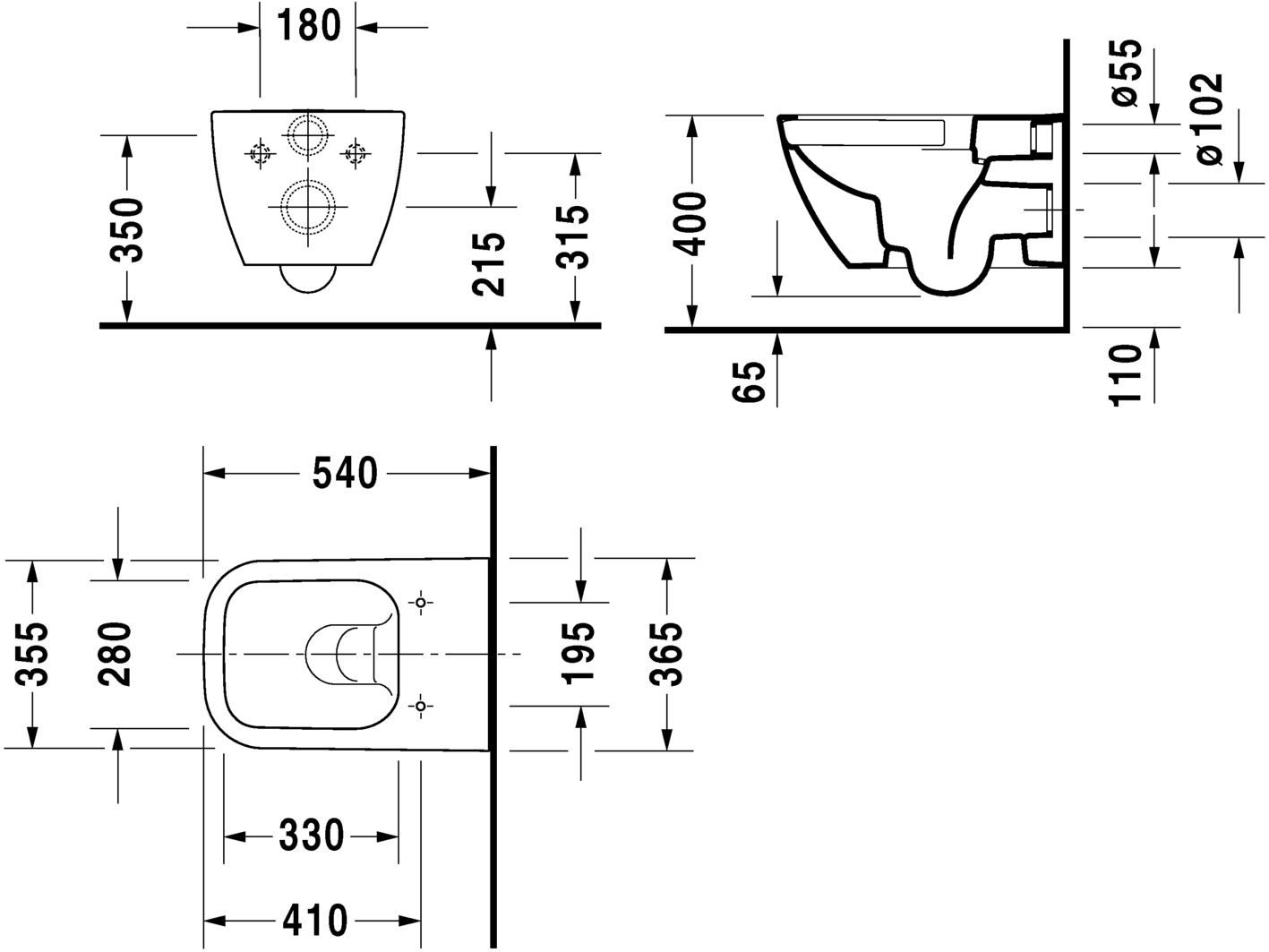 Комплект Унитаз подвесной Duravit Happy D.2 антрацит матовый + Система инсталляции для унитазов AlcaPlast Jadromodul AM102/1120 с кнопкой и шумоизоляцией