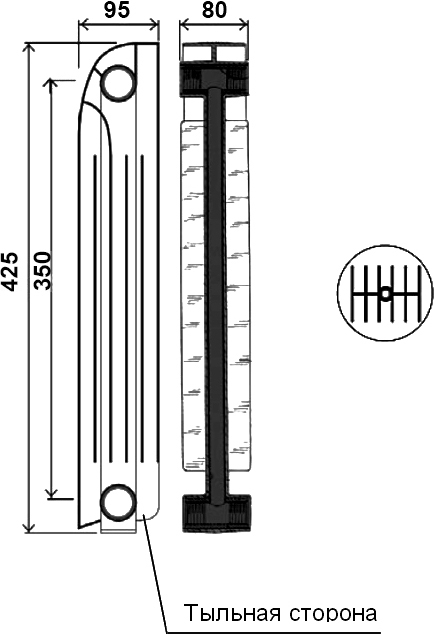 Радиатор биметаллический Global Style Plus 350 3 секции (уценка: скол)