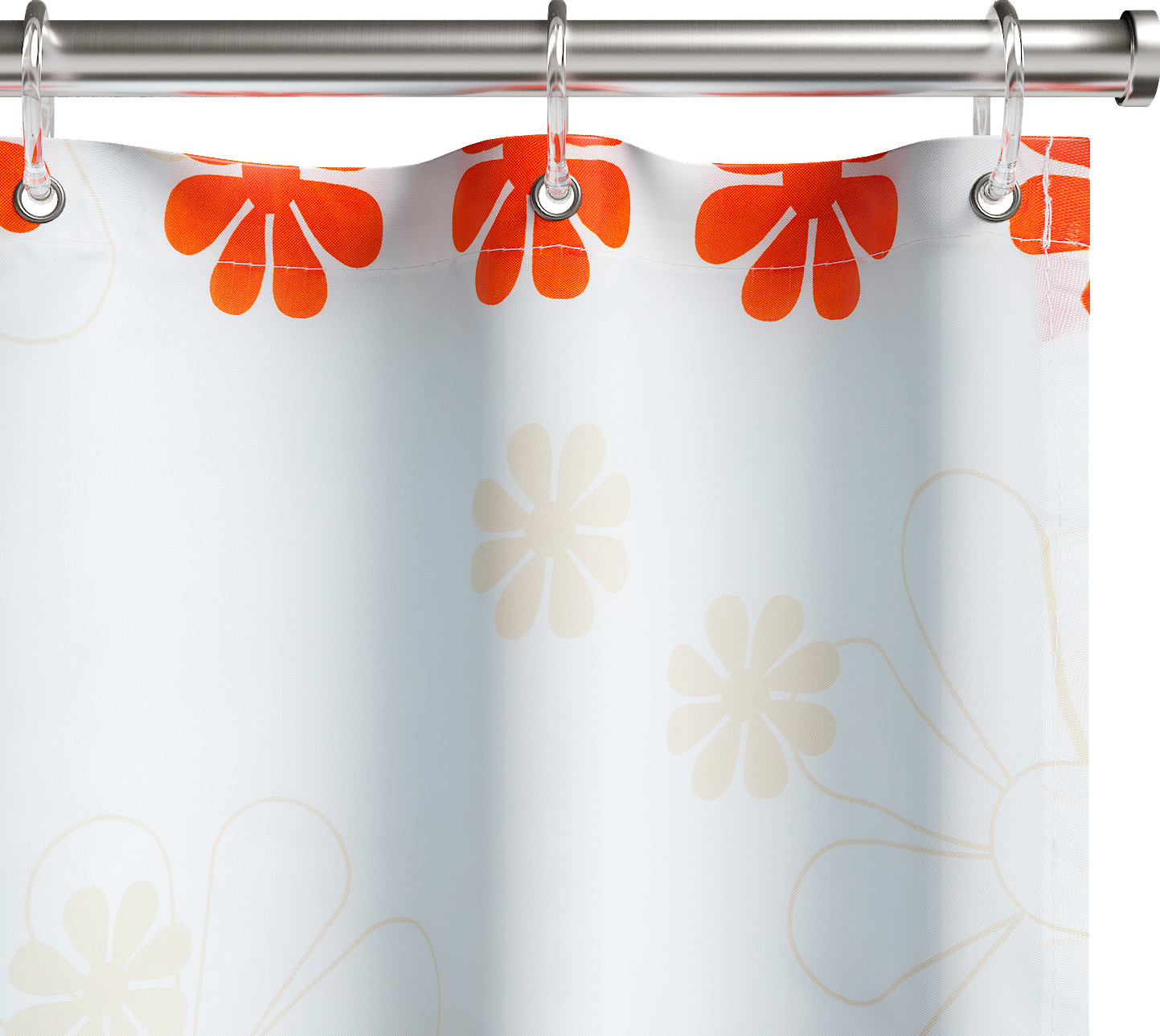 Штора для ванной Fora PH99 180х180 см, оранжевая, цветочный дождь
