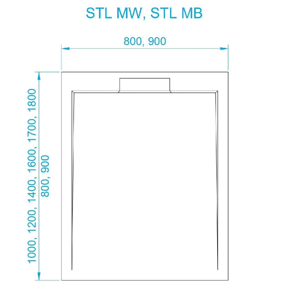 Душевой поддон прямоугольный RGW STL MW Белый мрамор 90x100 52212910-15