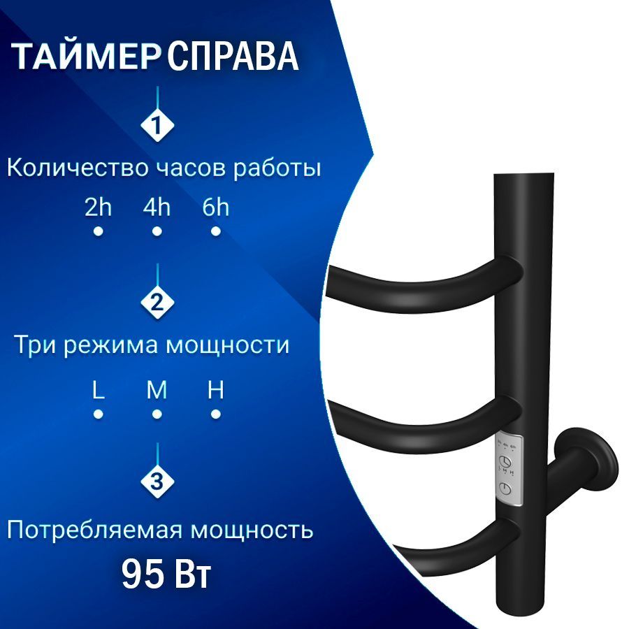 Полотенцесушители электрический (лесенка) Маргроид В8 M0076, 50x80 см