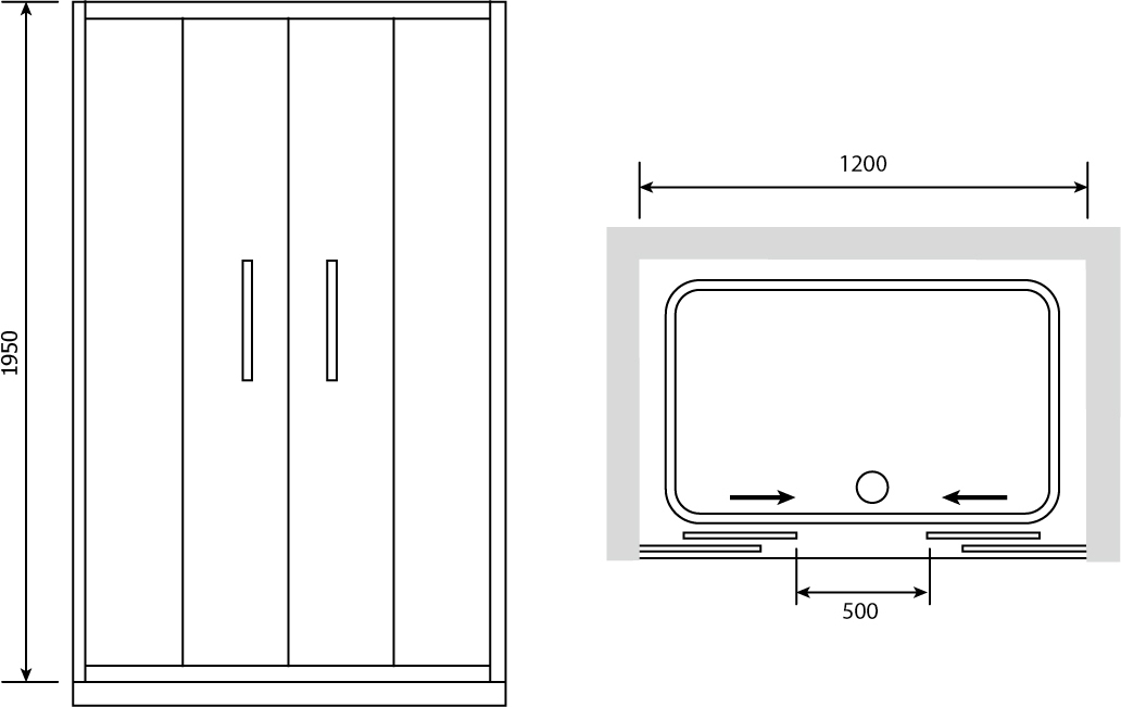 Душевая дверь в нишу RGW Passage PA-11 (1200-1250)x1950 профиль хром, стекло матовое