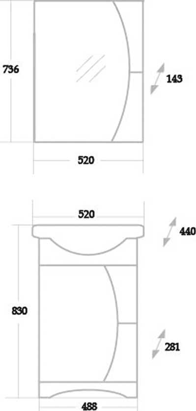 Мебель для ванной Onika Дуэт 52