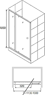 Душевая дверь в нишу RGW Passage PA-02 (1130-1300)х1850 стекло шиншилла