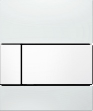 Кнопка смыва TECE Square Urinal 9242800 белое стекло, кнопка белая