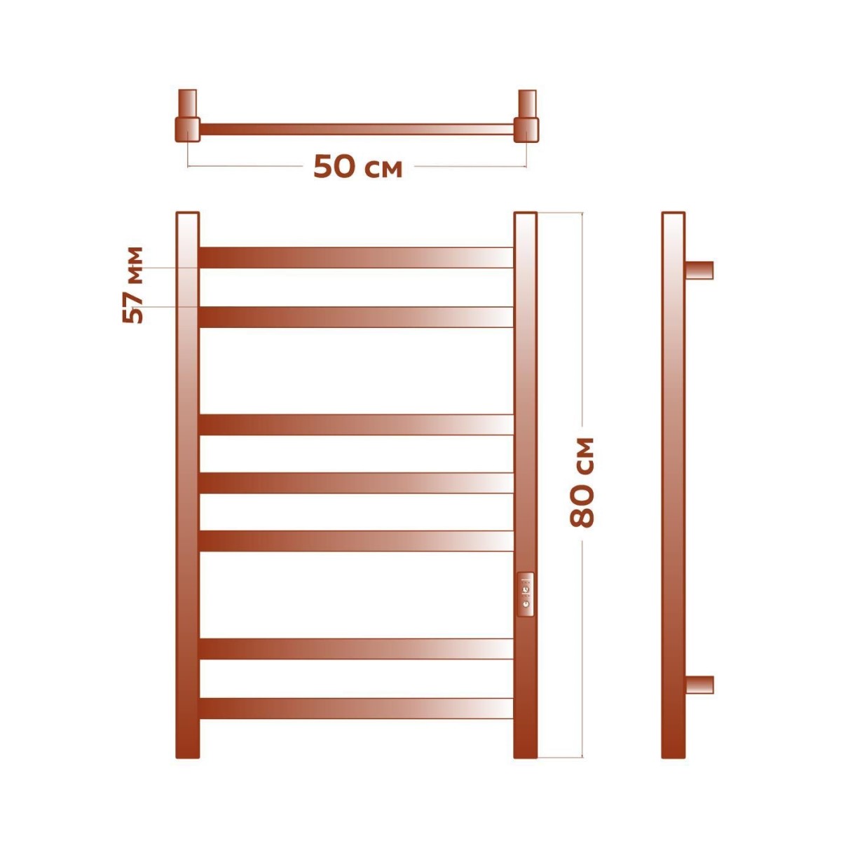 Полотенцесушители электрический (лесенка) Bauedge Hotel DB-0015, 50x80 см