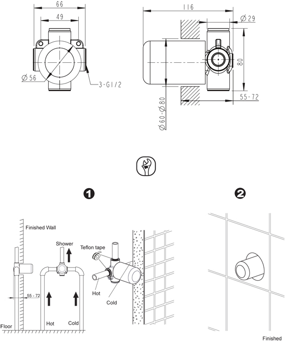 Скрытая часть Bravat D999CP-RUS