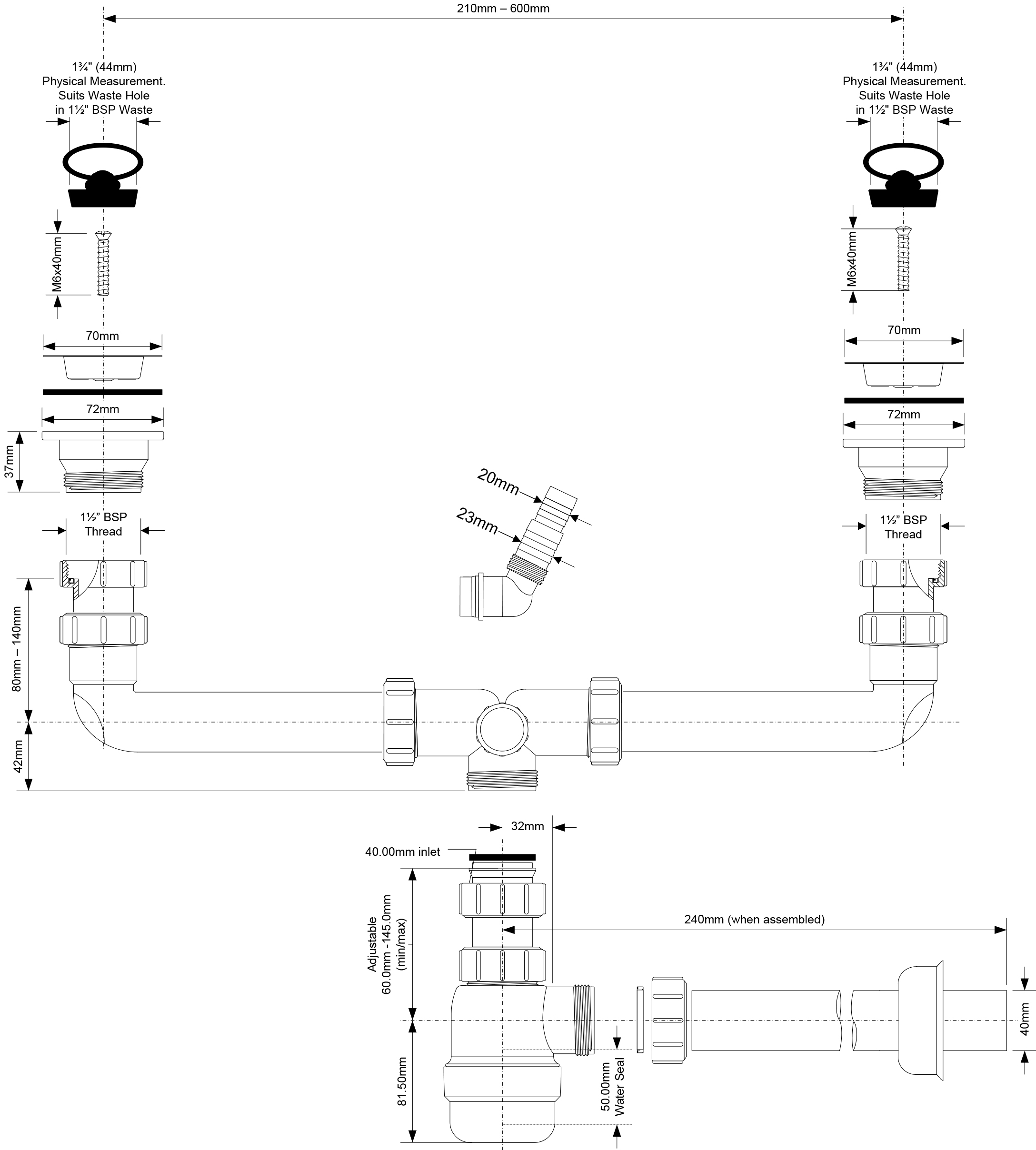 Сифон для раковины McAlpine MRSK5-A