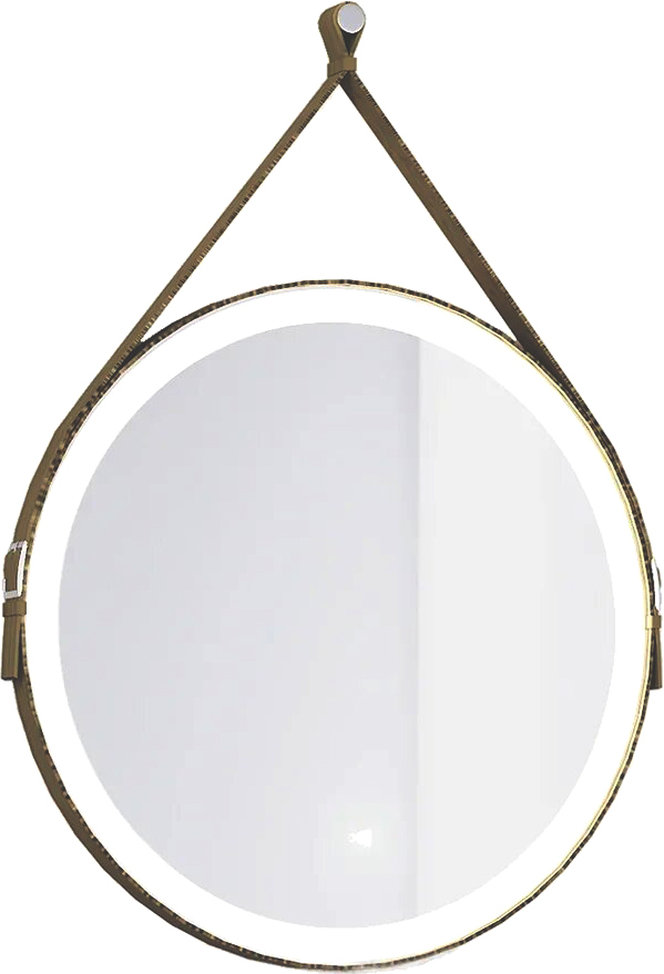 Зеркало Jorno Wood 60, с подсветкой, кожаный ремень