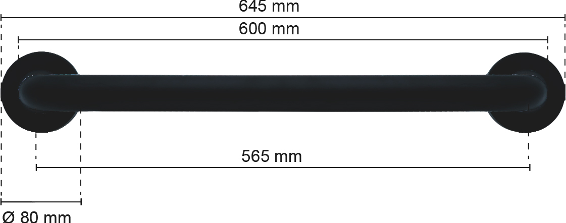 Поручень Ridder А00160110 чёрный, 60 см