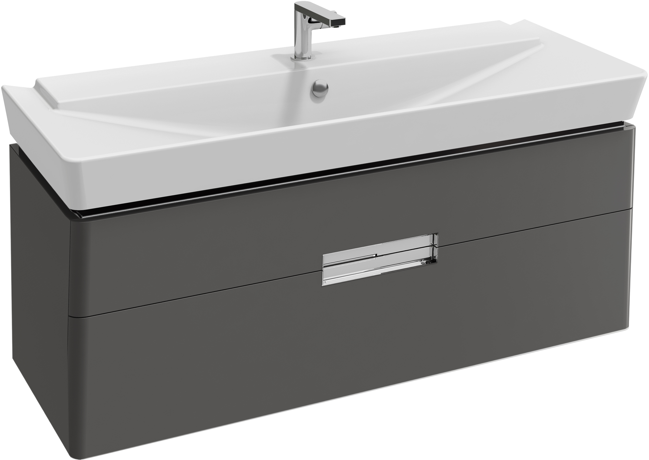 Мебель для ванной Jacob Delafon Reve 120 серый антрацит, 2 ящика