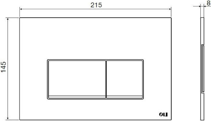 Кнопка смыва OLI Strim 641506 хром матовый