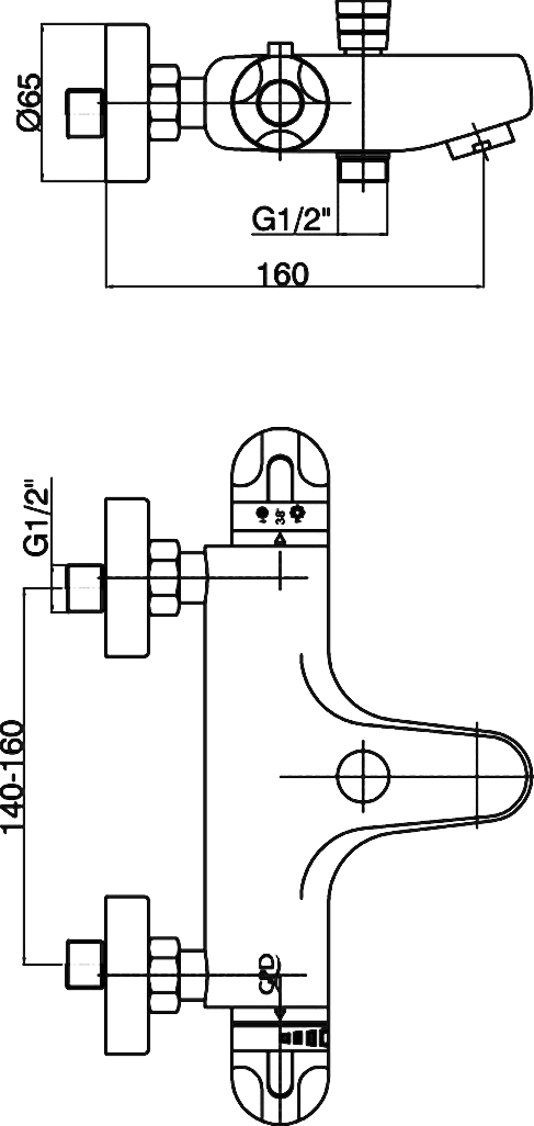 Термостат GPD Thermostatic TBB01 для ванны с душем