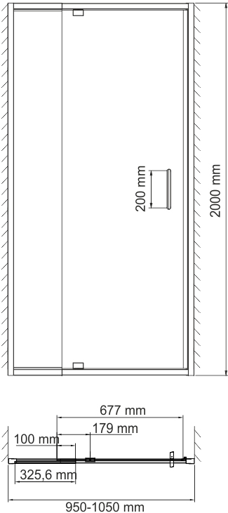 Душевая дверь в нишу Wasserkraft Berkel 48P12 100 см