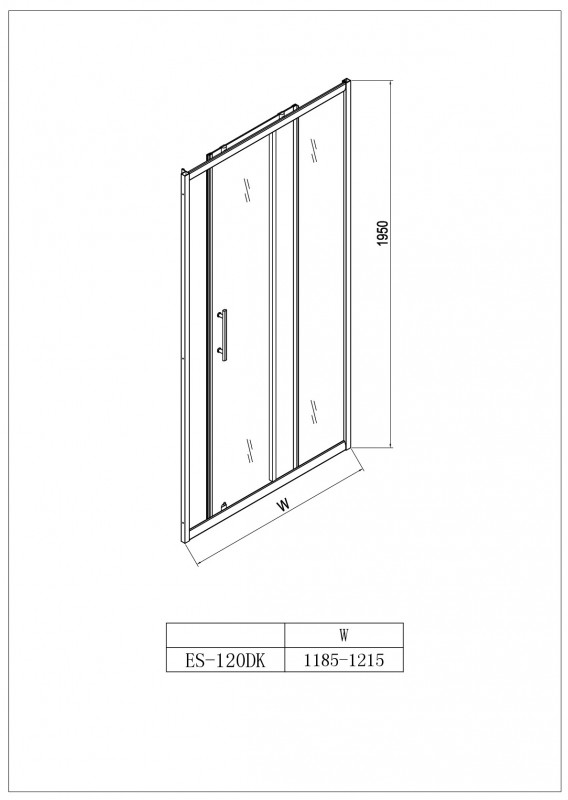 Дверь в нишу Esbano ES-120DK Размер: 120х1950