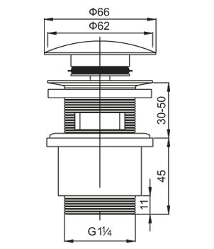 Донный клапан для раковины Cezares CZR-SAT5-01 