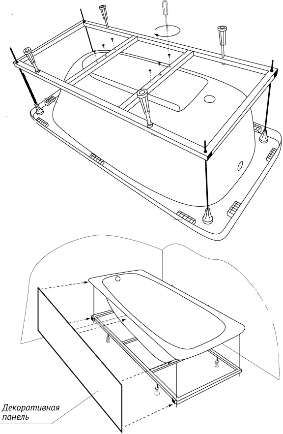 Каркас для ванны Riho 160x75 усиленный