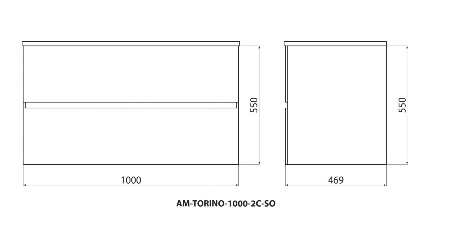 Тумба под раковину Art&Max TORINO AM-TORINO-1000-2C-SO-BR-P подвесная 100 см, Бран