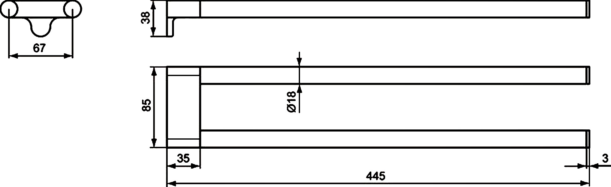 Полотенцедержатель Ideal Standard Connect двойной