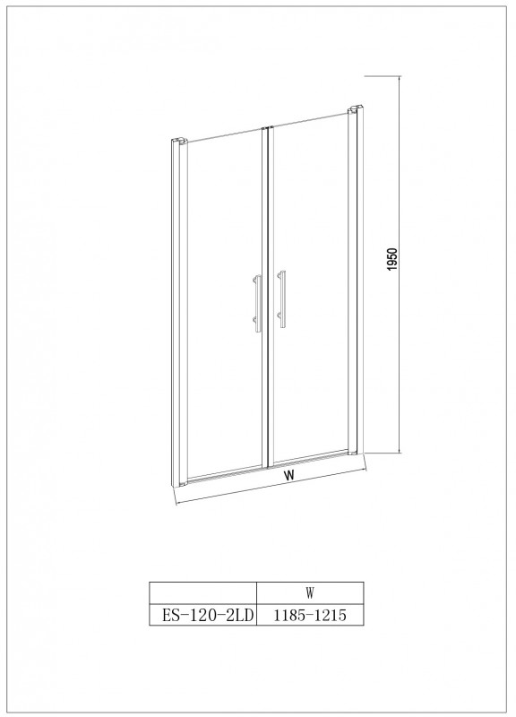 Дверь в нишу Esbano ES-120-2LD. Размер: 120х195