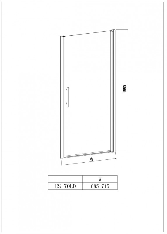 Дверь в нишу Esbano ES-70LD (L) Размер: 70х195