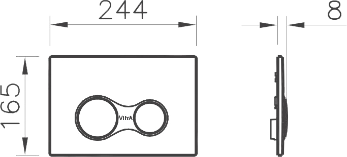 Кнопка смыва VitrA Sirius 740-0480 глянцевый хром