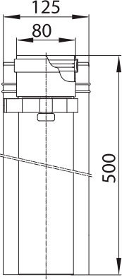 Удлинение дымохода Vaillant 80/125 мм (высота: 0,5 м)