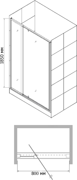 Душевая дверь в нишу RGW Passage PA-02 (670-800)x1850