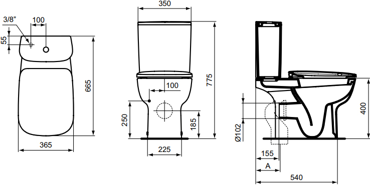 Чаша для унитаза-компакта Ideal Standard Esedra T283401