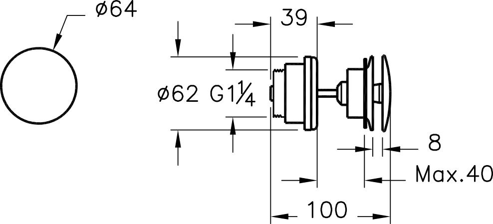 Донный клапан для раковины VitrA Origin A4514926 медный