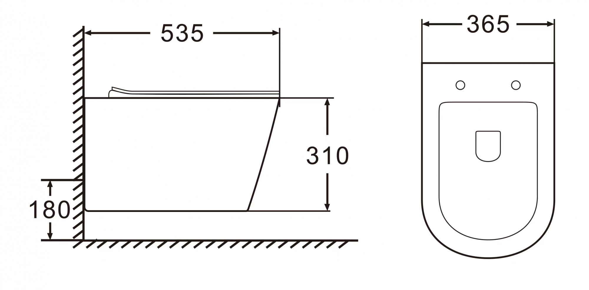 Унитаз подвесной AZARIO FONTI безободковый в комплекте с сиденьем микролифт, белый (AZ-402W)