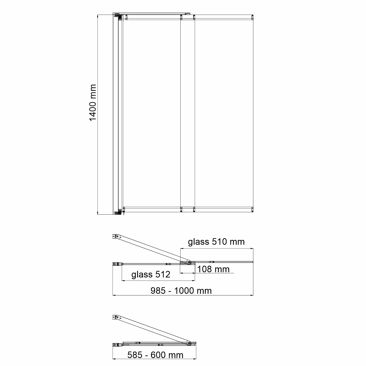 Стеклянная шторка на ванну WasserKRAFT Main 41S02-100 WasserSchutz Fixed