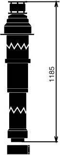 Комплект дымохода Vaillant 80/125 мм (высота: 1,185 м) с хомутом