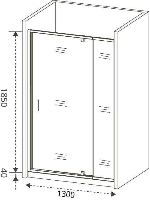 Душевая дверь в нишу Good Door Orion WTW-PD-130-G-CH