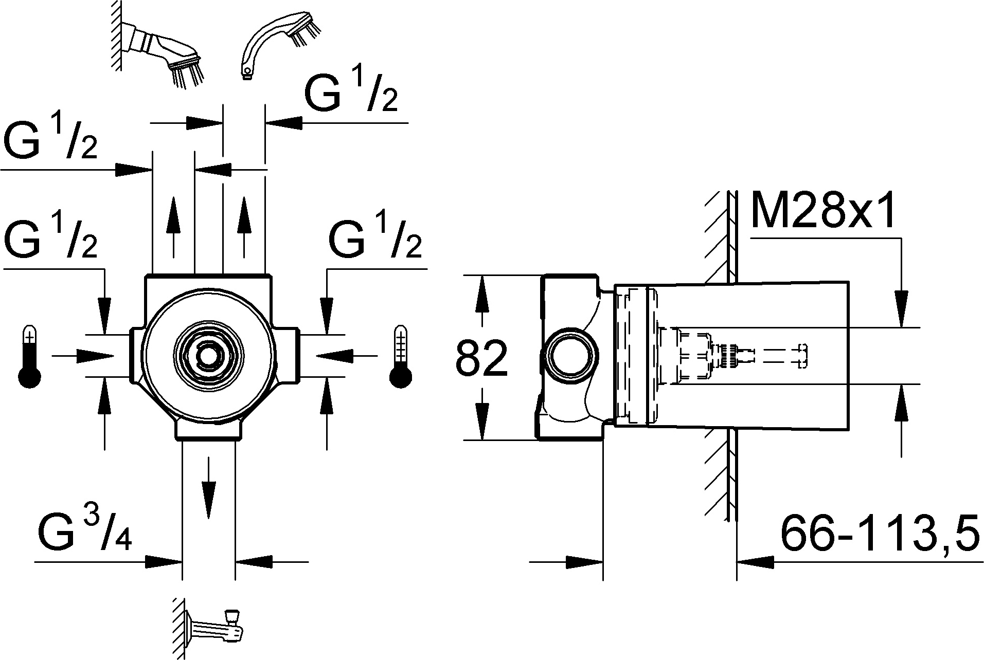 Скрытая часть Grohe Ondus 29033000