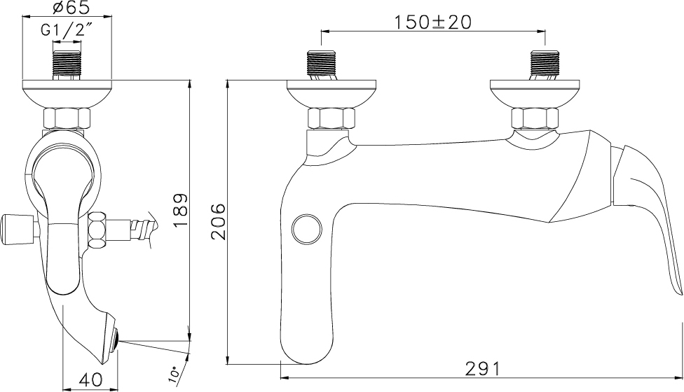 Смеситель Lemark Swan LM5402BG для ванны с душем