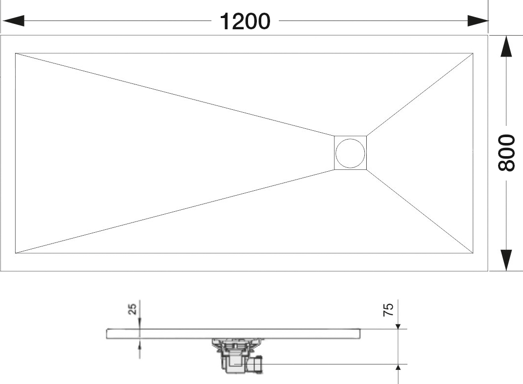 Поддон для душа RGW Stone Tray ST-0128G 80х120 с сифоном