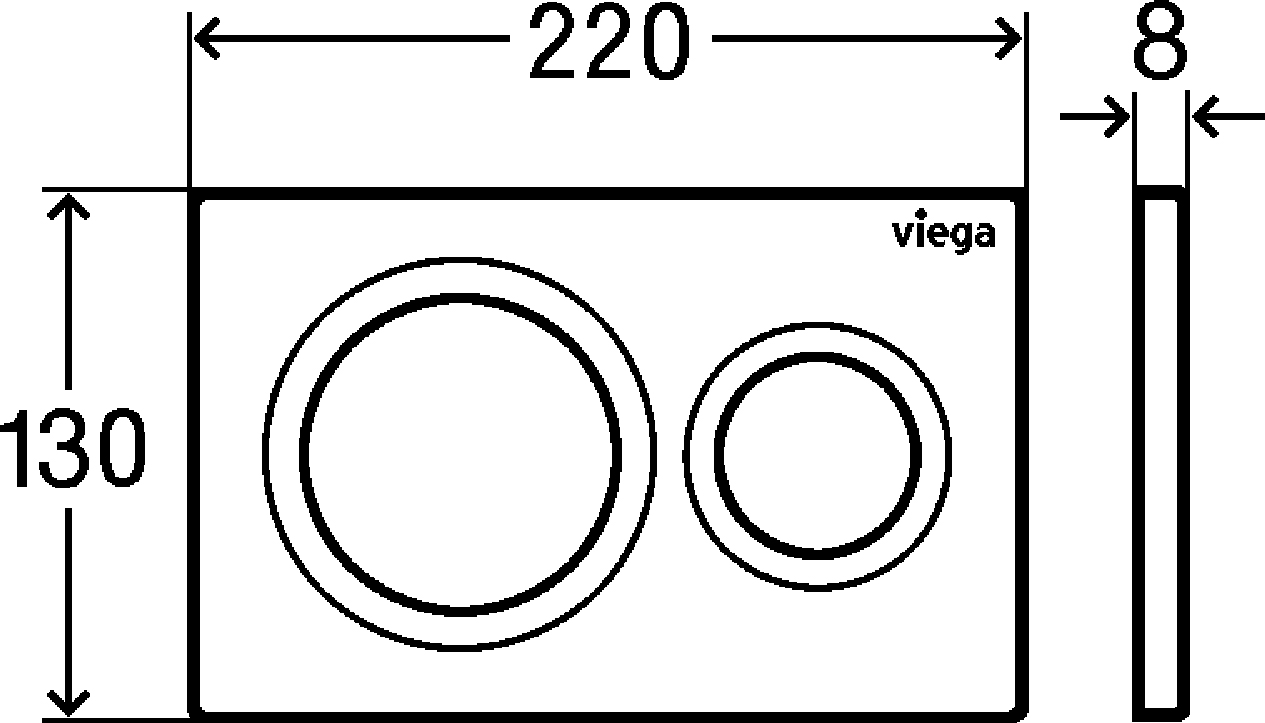 Кнопка смыва Viega Prevista 8610.1 хром матовый