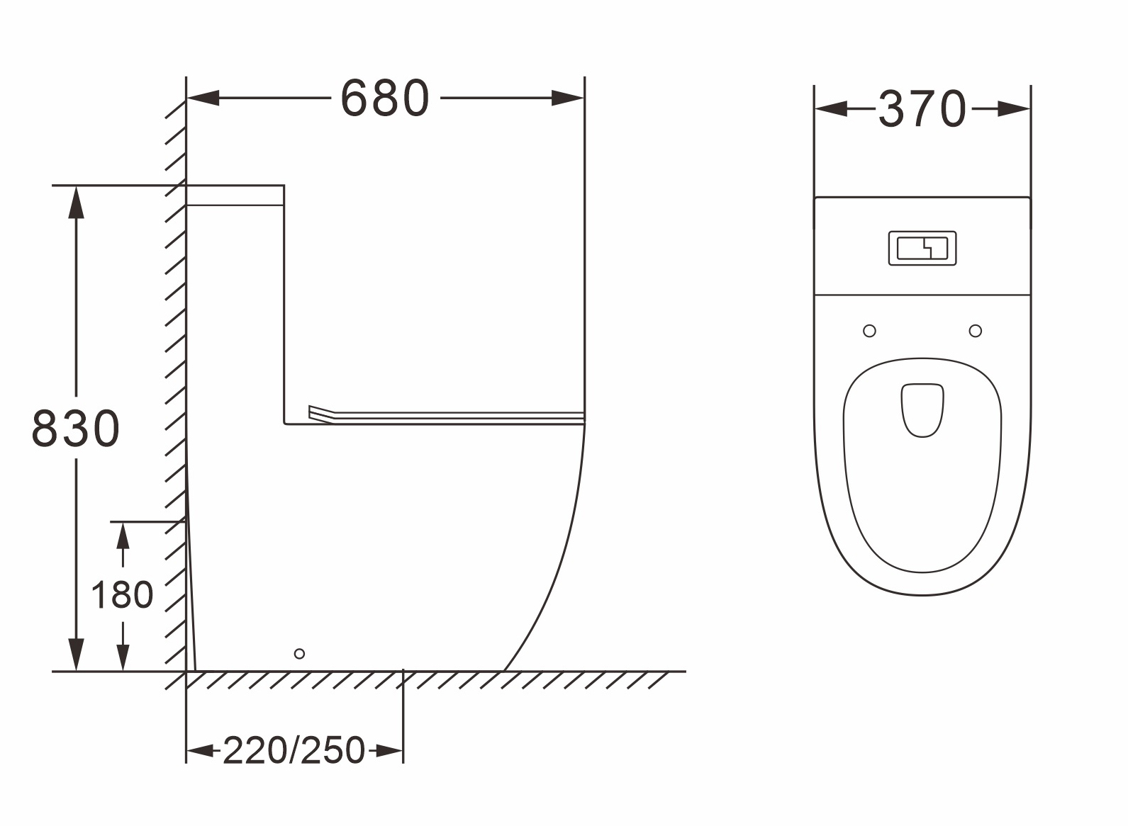 Унитаз-моноблок AZARIO MORANO напольный безободковый в комплекте с сиденьем дюропласт микролифт, белый (AZ-1001)